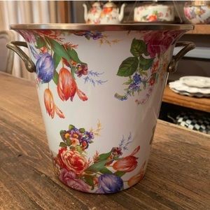 Mackenzie-Childs white flower market wine cooler